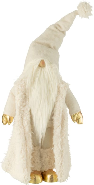 J-Line figuur Kabouter lang jas - textiel - creme/goud - large