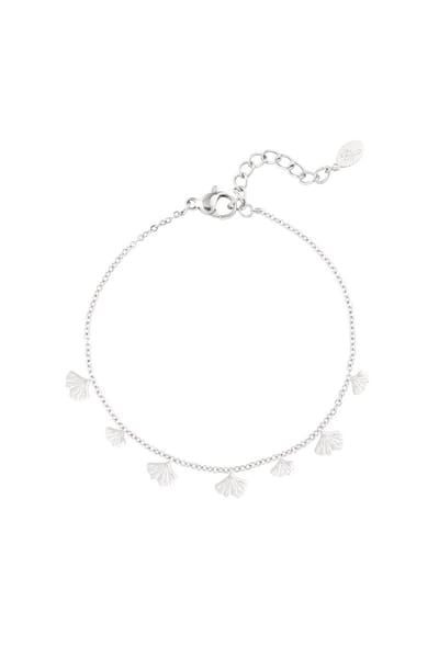 klassieke armband met schelp bedels zilveren kleur