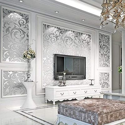 Dailygoody - Damask wallpaper - 3D behang - Modern design - Goud/Zilver - Barok patroon - Geschikt voor woonkamer en slaapkamer - 10m