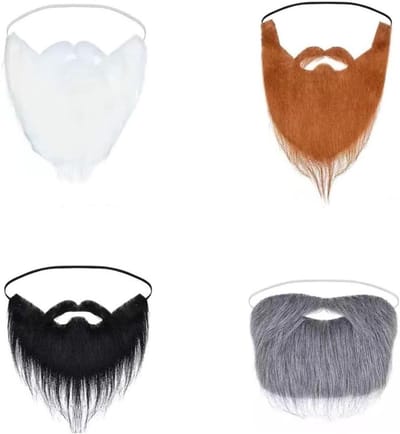 Complete Kunstbaard Set voor Halloween, Carnaval en Feestdagen - Zwart en Wit, Perfect voor Santa Claus en Verkleedpartijen