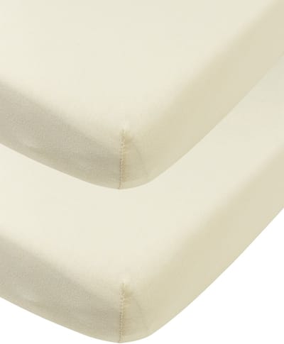 Meyco Baby Uni hoeslaken wieg - 2-pack - jersey - nature - 40x80/90cm