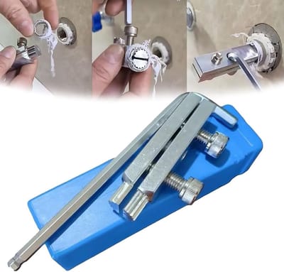 Verwijderingsgereedschap voor kapotte kranen en leidingen, inclusief extractor en haken voor eenvoudig gebruik.