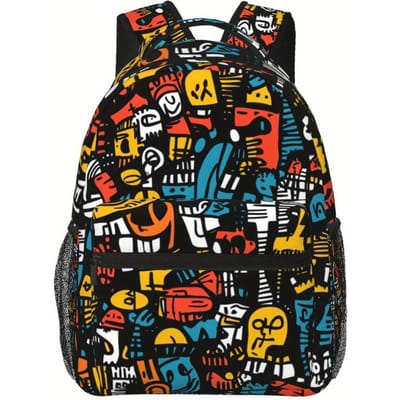 Cartoon Dier Vos Volledige Print Schooltas Rugzak Grote Capaciteit Casual Veelzijdig Middelbare School Lastenvermindering 17inch all-over print backpack