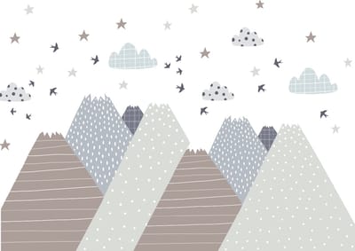 Lolaka Scandinavische Bergen Kinderstickers 100 x 150 cm