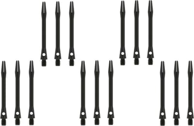 Darts Set - 5 sets (15 stuks) - aluminium - zwart - medium - darts shafts - Cadeau