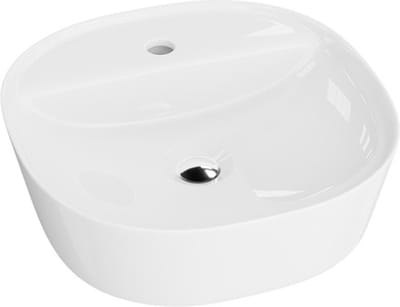LAVITA PEREYA MINI - 405x405x120 mm - Luxe Opzetwastafel Ovaal - Wit Hoogglans - Met Kraangat - Zonder Overloop