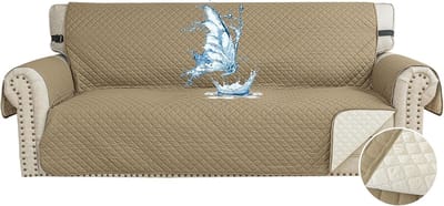 Waterproof Bankhoes - Beschermhoes Bank - Meubels Beschermen - Krasbestendig Huisdieren - 3-Zits 114x177cm - Khaki