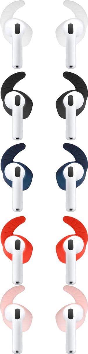 kwmobile 5x haakjes geschikt voor Apple Airpods 4 - Oorhaken voor draadloze oordopjes - Houders voor earbuds in meerkleurig