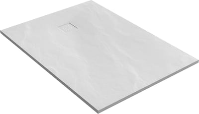 Brauer Douchebak Asteroid 100x140 incl. antislip en antibacterieel mineraalmarmer mat wit