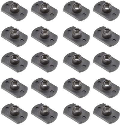 Dailygoods- Lasmoeren 20 Stuks - M6 Schroefdraad - Koolstofstaal - T-vorm - 22,5x14mm - Voor Meubels/Voertuigen - Schroefbevestiging