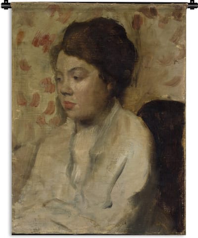 Wandkleed Edgar Degas - Portret van een jonge vrouw - Schilderij van Edgar Degas Wandkleed katoen 120x160 cm - Wandtapijt met foto XXL / Groot formaat!