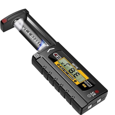 Batterij Tester - Voltmeter Monitor - Huishouden Onderhoud - Digitaal Display - Compact Formaat - Zwart