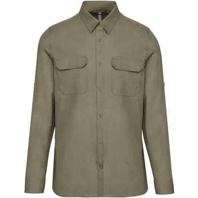 Kariban Overhemd safari lange mouwen K590 - Light khaki - 4XL