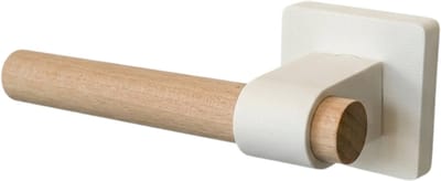 Home 3D® - Deurklink Wit – Vierkant Rozet – Beukenhout – Voor Binnendeur / Interieurdeur – Gemakkelijk te monteren – Stijlvolle deurkruk