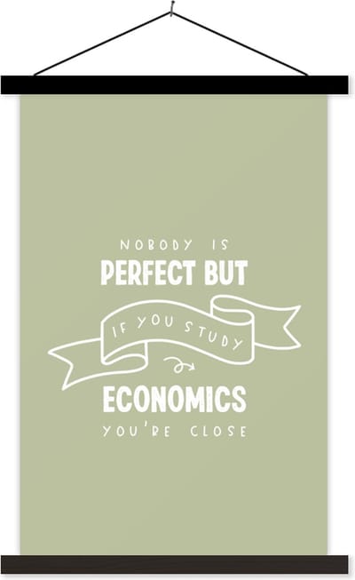Posterhanger incl. Poster 40x60 cm - Schoolplaat - Economie - Onderwijs - Opleiding - Leren - Textielposter - Zwarte latten