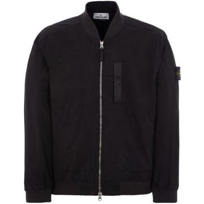 Stone Island Logo Patch Ritssluiting Bomberjack Zwart Heren Bovenkleding 781542629-V0029 S black