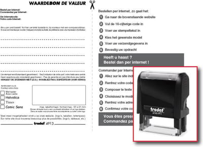 Trodat Printy 4913 met waardebon | 57x21mm