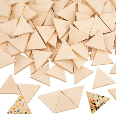 Store_7 - Houten Driehoek Plakjes - 100 Stuks - Natuurlijke Uitsparingen - Knutselen - DIY Versieringen - Geschikt voor Bruiloft en Valentijnsdag