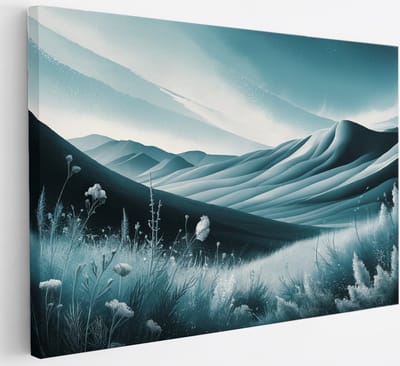 Saammp Canvas Schilderij - Blauw landschap - Natuur - 30x20 - Foto op canvas - Wanddecoratie - Muurdecoratie Woonkamer - Slaapkamer decoratie - Canvas Print
