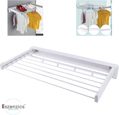Eszenzics™ Droogrek - Compact en degelijk wasrek - Uittrekbaar - 85cm breed - 600cm waslijn - Tot 14kg wasgoed - Opvouwbaar - Buiten of Binnen