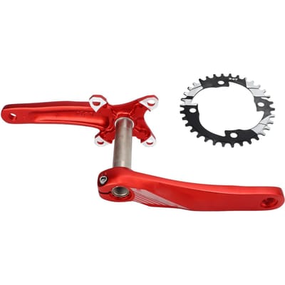 Bolany Mountainbike Crankstel Hol Geïntegreerd Fiets Crankarm Set 34T Kettingblad Retrofit Accessoires Rood