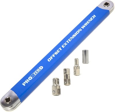 Verlengsleutel - Dopsleutelverlenger Offset - Moeilijke plekken bereiken - Slank profiel 1.6cm - 39 cm - Blauw