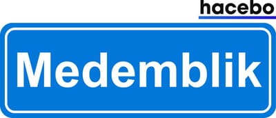 Hacebo - Plaatsnaam Sticker - 29x10 CM - Medemblik sticker - Verkeersborden sticker - grappige cadeaus - Medemblik