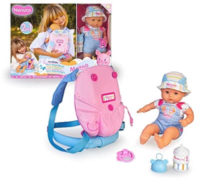Pop met zacht lichaam, 35 cm, 2-in-1 Draagzak & Hangmat, Speelgoedaccessoires, Fopspeen en Slabbetje
