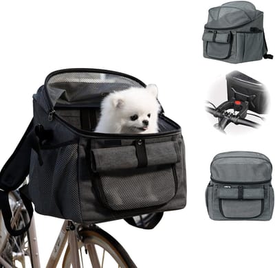 Fietsmand Hond - Draagtas - Veilig Vervoer - 4-in-1 Ontwerp - 32x29x39 cm - Zwart