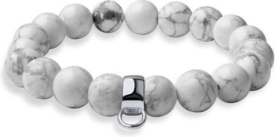 Quiges - Charm Bedel Armband met Stenen Wit 20cm - 925 Zilver - HCB012