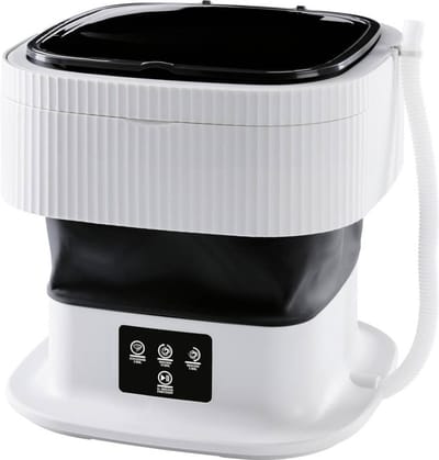 REN® Camping Wasmachine - Mini Wasmachine - Wasmachines - met 2 Wasprogramma's en een Centrifuge - Opvouwbaar en Stil - 1 KG - Wit - 30cm x 30cm x 30cm