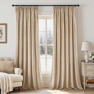 Dailygoods- Gordijnen Luxe Fluweel - 2 Stuks - 140 x 245 cm - Thermisch - Semi-Ondoorzichtig - Geluidsisolatie - Moderne Woondecoratie - Raamdecoratie