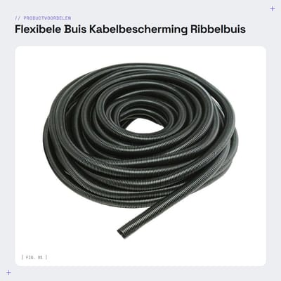 Dailygoods- Ribbelbuis 10mm - Kabelbescherming - Kabelmanagement - Weefgetouw - Draad - Lengte 6 Meter - Kabelgoot
