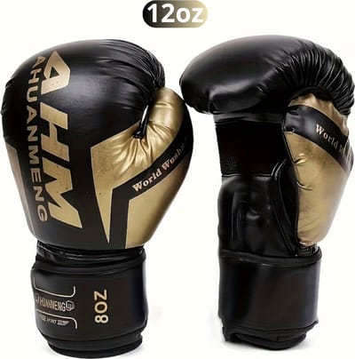 Bovista Vecht Handschoenen - Bokshandschoenen - Boxing Gloves Set - Kickboks Handschoenen - Heren - Dames - Zwart - 12 oz