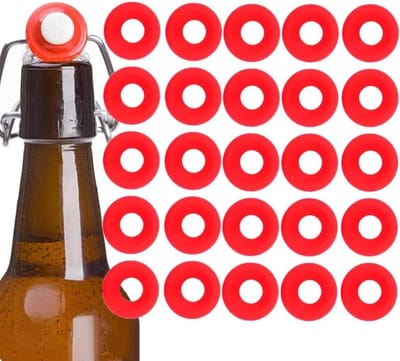 25 Stuks Rode Siliconen Pakkingen voor Swing Flip Top Bierflessen - Rubberen Ringen voor Thuis Brouwen - Vervangende Wasmachine - Seals