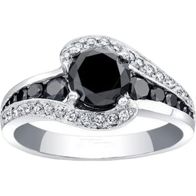 Mode Zwart en wit saffier 925 sterling zilver vrouwen bruiloft verloving natuurlijke edelsteen sieraden ringmaat 4 -10 4 gray