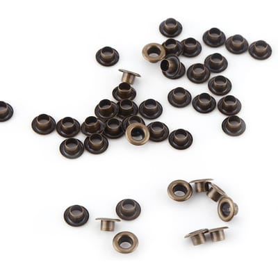 Oogjes met ring voor schoenen, riemen, tassen en leer. Verpakking van 100 stuks.(Binnendiameter 6 mm) 4mm black