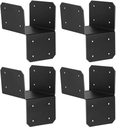 Houten Paal Beugels - Connector Caps - Robuuste Verbinding - Anti-Roest Ontwerp - 4 Stuks - Metaal