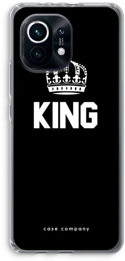 Case Company® - Hoesje geschikt voor Xiaomi Mi 11 hoesje - King zwart - Soft Cover Telefoonhoesje - Bescherming aan alle Kanten en Schermrand