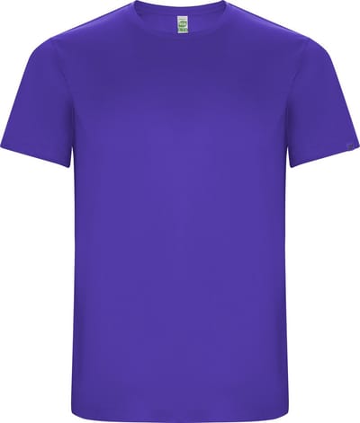 Paars unisex ECO sportshirt korte mouwen 'Imola' merk Roly maat 104 / 4