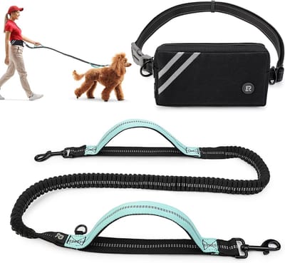 Handsfree Hondenriem - Wandel Riem - Wandelen Met Hond - Verstelbare Lengte - 124-150 cm - Groen