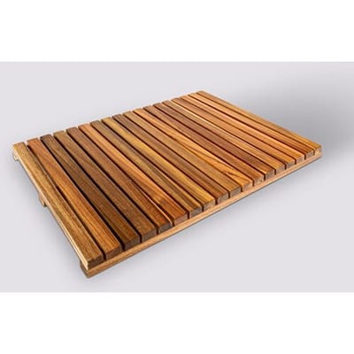 Badmat met roosterpatroon 53x36 cm van acacia BLACKACIA