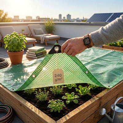 FLOORDIREKT Afdekzeil - Beschermhoes - Leno - 240 g/m² - Waterdicht & UV Bestendig - Groen/Transparant - 2 x 3 m