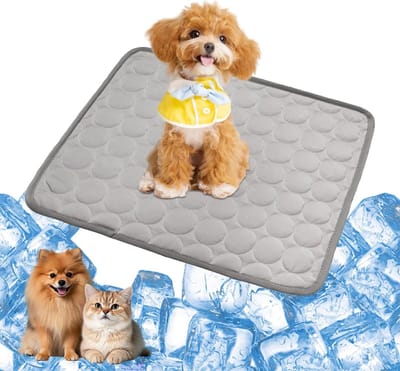 Nieuwste Koelmat 40x30cm voor Hond en Kat | Warmte-absorberend Zomer kussen Anti-slip Grijs