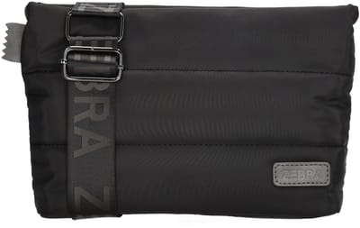Zebra Elske Schoudertas - Crossbodytas - Verstelbare/Afneembare Schouderband - Praktisch Ingedeeld - Lichtgewicht - Zwart