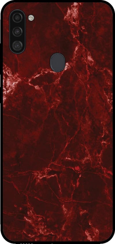 Smartphonica Telefoonhoesje voor Samsung Galaxy A11 met marmer opdruk - TPU backcover case marble design - Rood geschikt voor Samsung Galaxy A11