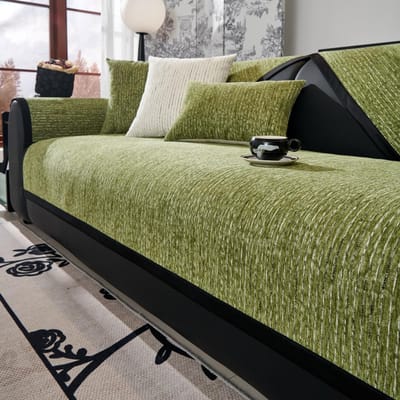 Luxe Hoge Kwaliteit Bankkussen Universeel Voor Alle Seizoenen Nieuw Antislip Zitkussen Lederen Bankhoes Volledige Dekking Doek Handdoek 70*70cm groen