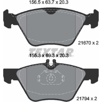 Remblokset TEXTAR 2167001, voor