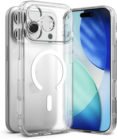 Ringke Fusion Magnetic | Hoesje Geschikt voor Apple iPhone 17 Pro Max | Compatibel met MagSafe / Qi2 | Back Cover met Militaire Standaard | Matte Transparant