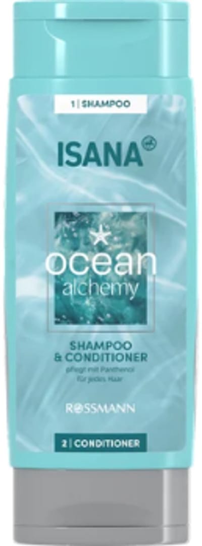 ISANA Shampoo & Conditioner Twinpack Ocean Alchemy | 1x 100 ml Reisformaat - Zeealgen & Marine Mineralen | Hydraterende Verzorging voor Normaal Haar